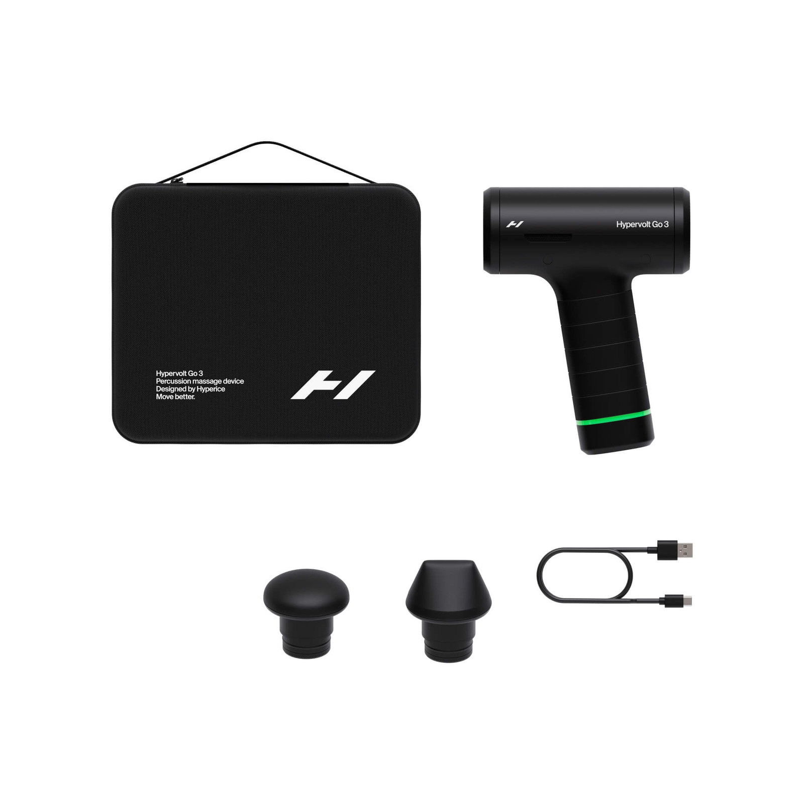 Hyperice Hypervolt GO 3 – pistolet do masażu, czarny
